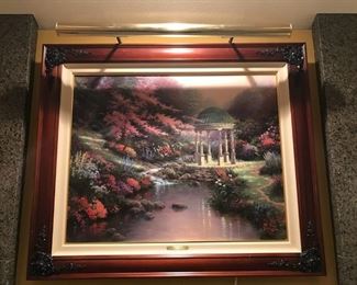 Thomas Kinkade Pools of Serenity painting, Measures 38 inches across and 22 inches tall, picture light included