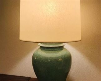 Matched set of two MCM Lamps with excellent shades, close up image