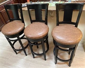 Three Vienna bar-height stools.