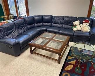 Hancock & Moore leather sectional sofa.