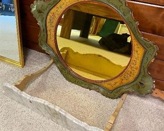Antique Century Furniture Co. (Grand Rapids) hand-painted mirror.