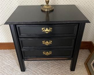 Black wood side table.