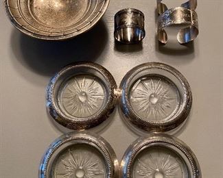 Selection of sterling and silverplate items.