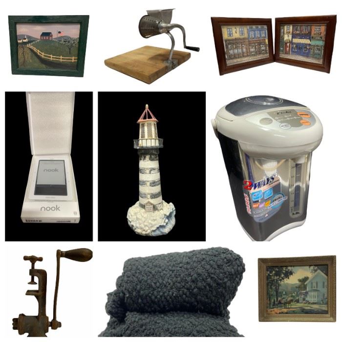 Yamaha AV Receiver - Craftsman Tool Box - Werner 6' Ladder - Bosch Dishwasher - GE Oven - New Presto Heat Dish - GE Microwave - Rubbermaid Garage Shelving Unit - Display Cabinet - Etc. 

Daisy BB Airgun - Craftsman Wet/Dry Vac - Pair of Glazed Garden Pots - Etc.