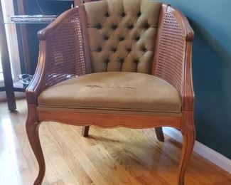 MCM Tufted Chair with Cane Sides