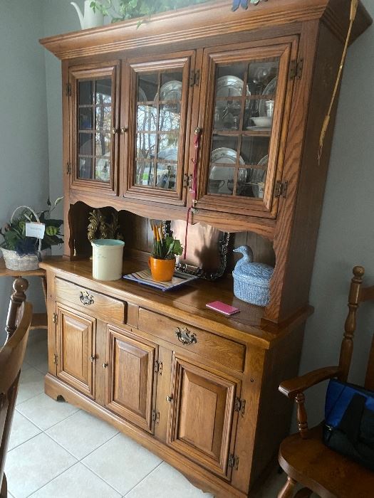 Solid oak China cabinet