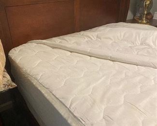 Solid cherry queen bed and mattress