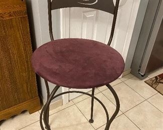 Set of four iron coffee cup chairs 