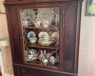 1920’s walnut china cabinet