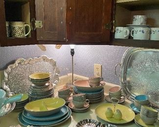 A set of Harkerware mid century dishes
