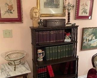 Mahogany federal bookcase with book sets