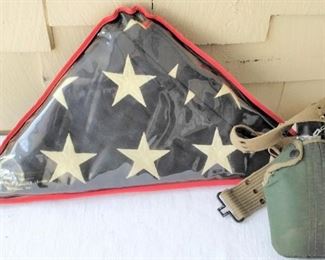 MILITARY FLAG & CANTEEN