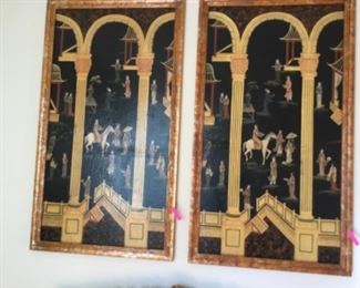 Pair of oriental panels