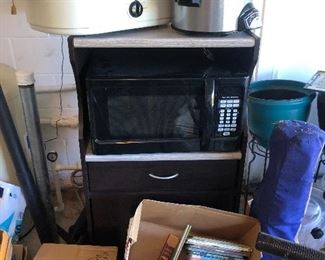 Black microwave with stand  $80