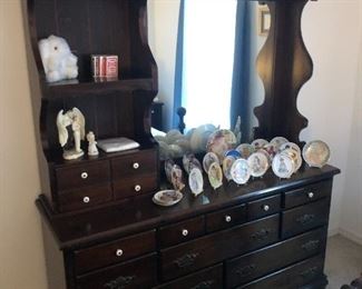 Guest bedroom dresser with matching bed and end tables