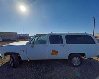 #402 • 1987 Suburban Silverado 20
VIN: 1GN6V26K5HF106450
PLATE: 312007
Doc Fee:  $70
