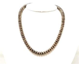 #682 • Native American Sterling Silver 15" Pawn Bead Necklace, 42.5g: Weighs Approx 42.5g
Measures Approx 15"