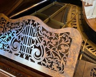 John Brinsmead and Sons Antique Burled Walnut Grand Piano (1860)