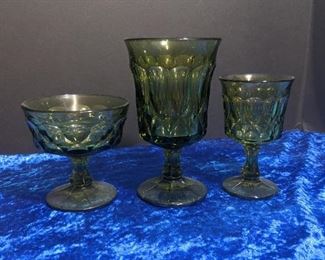 35pc Green Glasses Set