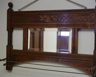 mirror with wood carved framed
