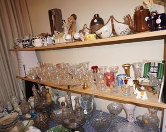 stemware, tea sets, condiments sets, glassware