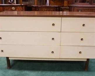 1003	STANELY MIDCENTURY MODERN 6 DRAWER CHEST, FORMICA TOP, 52 IN W, 29 1/2 IN H, 17 3/4 IN DEEP
