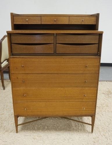1001	CALVIN PAUL MCCOBB MIDCENTURY MODERN CHEST, FALL FRONT DOOR THAT COVERED THE INTERIOR SHELVES IS MISSING. 36 IN W, 52 IN H 19 1/2 IN DEEP
