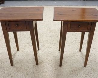 1024	PAIR OF ONE DRAWER STANDS W/ TAPERED LEGS, 21 IN X 18 IN, 25 3/4 IN H 
