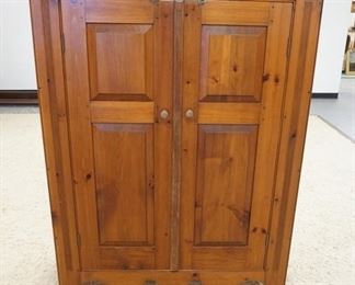 1043	2 DOOR COUNTRY CUPBOARD W/ INTERIOR SHELVES. BACK BOARDS ARE MISSING. 45 IN W, 57 3/4 IN H, 20 IN DEEP
