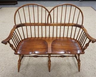 1044	DR DIMES WINDSOR STYLE SETTEE.  47 1/2 IN W, 39 1/2 IN H, 19 IN DEEP 
