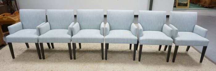 1049	JUDITH NORMAN NIRVANA SET OF 6 UPHOLSTERED DINING CHAIRS. 33 IN H, 24 IN W 

