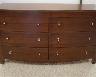 1057	BROWNSTONE 6 DRAWER MODERN CHEST 62 IN W, 35 IN H 22 3/4 IN DEEP 
