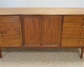 1112	DREXEL DECLARATION MIDCENTURY MODERN CHEST, HAS 6 DRAWERS & 2 DOORS W/3 INTERIOR DRAWERS, 72 1/4 IN WIDE X 31 IN HIGH X 11 IN DEEP

