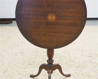 1152	INLAID SNAKE FOOT TILT TOP STAND, TURNED COLUMN, 22 IN DIAMETER X 26 1/2 IN HIGH
