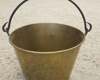 1153	BRASS JELLY BUCKET W/WROUGHT IRON HANDLE, 8 1/2 IN HIGH INCLUDING HANDLE
