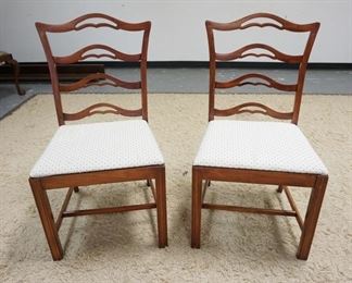 1158	PAIR OF RIBBON BACK CHAIRS, SOME STAINING ON THE SLIP SEATS
