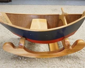 1163	CHILDS WOODEN ROCKING BOAT, DOWN EAST, 17 1/4 IN WIDE X 35 3/4 IN LONG
