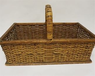 1178	LARGE BAKERS BASKET W/WOODEN BASE & FRAME, 23 1/4 IN X 14 1/2 IN X 15 IN HIGH
