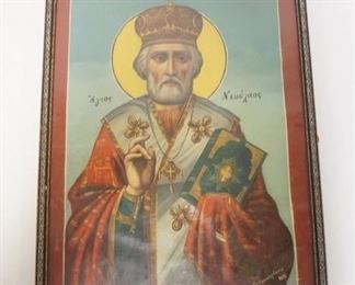 1224	PAINTING OF  PRIEST DATED 1936 SIGNED. 12 3/4 IN X 16 3/4 IN INCLUDING FRAME
