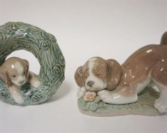 1269	2 LLADRO FIGURES PUPPIES, LARGEST IS 5 1/2 IN WIDE
