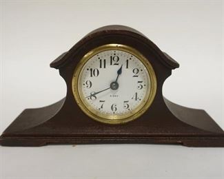 1280	SET THOMAS MINIATURE MANTLE CLOCK, 8 1/4 IN WIDE X 4 IN HIGH
