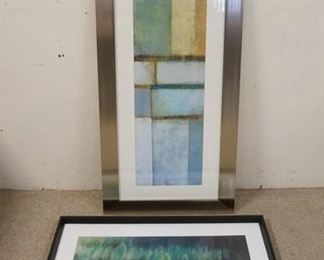 1304	2 MODERN PRINTS W/STEPHANIE GREEN TITLED *LIVING WATER*, LARGEST IS 23 1/4 IN X 45 1/4 IN INCLUDING FRAME
