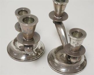 1321	PAIR OF FISHER WEIGHTED STERLING SILVER 2 LIGHT CANDLESTICKS, 5 1/4 IN HIGH
