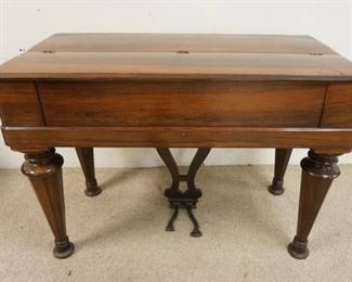 1327	ROSEWOOD MELODIAN PIANO, REQUIRES RESTORATION, PIECE OF VENEER MISSING ON TOP FRONT EDGE, NOT IN WORKING ORDER 46 IN WIDE X 32 IN HIGH X 22 7/8 IN DEEP
