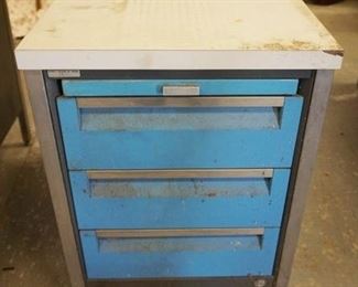 1356	3 DRAWER CABINET W/ELECTRONIC COMPONENTS & HARDWARE

