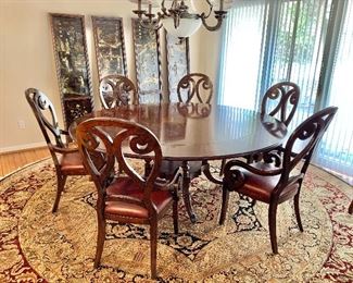 Stanley Round Pedestal Dining Table with leaves
