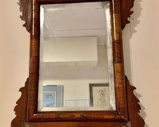 Small, vintage beveled mirror