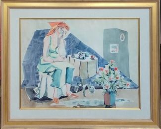 Fletcher Martin 22" x 30" watercolor 1950s.