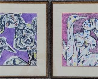 Pair of James McCray 14" x 11" watercolors.