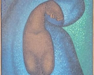 Raymundo Solis Zaragoza. 30" x 22" oil on canvas. Mexican artist 1960s.